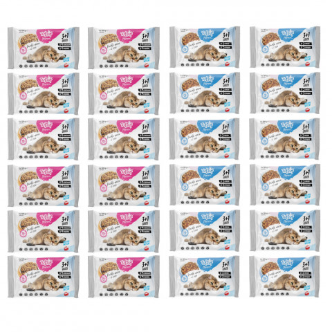TUF TUF MIX Příchutě masa a ryb - vlhké krmivo pro kočky - 24x(4x100g) - Fotogalerie 1