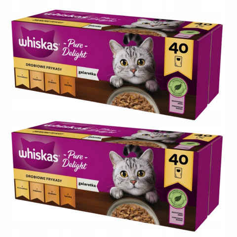WHISKAS Pure Delight Drůbeží pochoutky v želé - mokré krmivo pro kočky - 80x85g (2x(40x85g)) - Fotogalerie 1