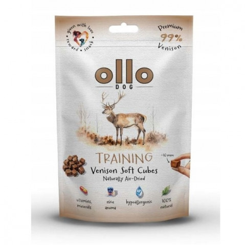 OLLO Air Dried Training Venison Cubes - pamlsek pro psa - 80g - Fotogalerie 1