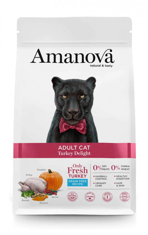 AMANOVA Adult Cat Turkey Delight - suché krmivo pro kočky - 1,5 kg - Fotogalerie 1