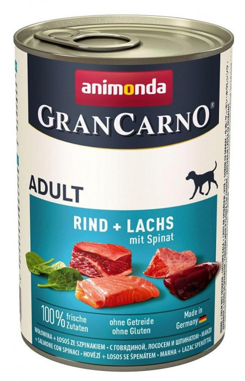 ANIMONDA GranCarno Adult Salmon and spinach - mokré krmivo pro psy - 400g - Fotogalerie 1
