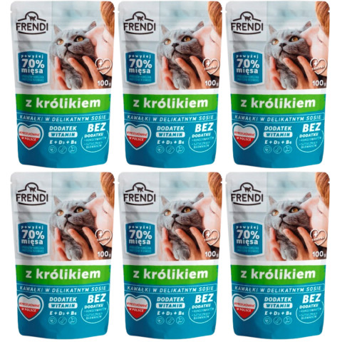 FRENDI kousky v omáčce s králíkem - mokré krmivo pro kočky - 6x100g - Fotogalerie 1