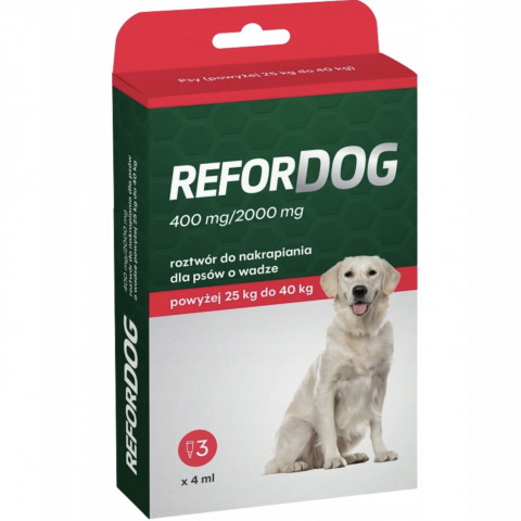 REFORDOG 400mg/2000mg (25-40kg) – kapky proti parazitům pro psa – 3x4ml - Fotogalerie 1