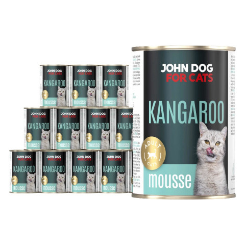 JOHN DOG Mousse Kangaroo - mokré krmivo pro kočky - 12 x 400g - Fotogalerie 1