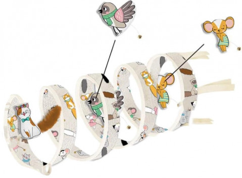 ZOLUX Chatouille Tunnel Cats and Mice Pattern - hračka pro kočky - 79cm - Fotogalerie 2