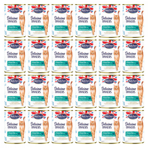 BUTCHER'S Delicious dinners Kousky s mořskou rybou v želé - mokré krmivo pro kočky - 24x400g - Fotogalerie 1