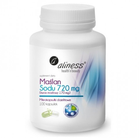 ALINESS Sodium Butyrate 720 mg (Butyric Acid 170 mg) – doplněk stravy – 100 kapslí - Fotogalerie 1