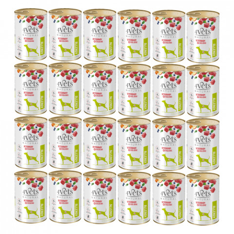 4VETS Natural Allergy Lamb Dog - vlhké krmivo pro psy - 24x400g - Fotogalerie 1