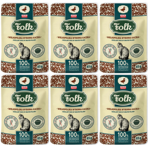 FOLK Velkopolská výborná kachna – mokré krmivo pro kočky – 6x85g - Fotogalerie 1