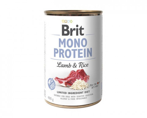 BRIT MONO PROTEIN Mokré krmivo pro psy Jehněčí s rýží - 24x400g - Fotogalerie 3