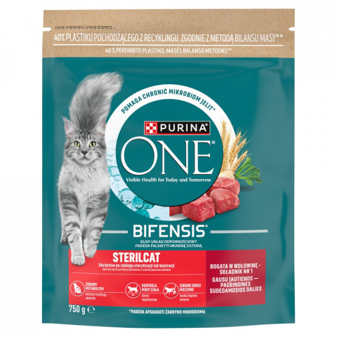 PURINA One Bifensis Sterilcat rich in beef - suché krmivo pro kočky - 750g - Fotogalerie 1