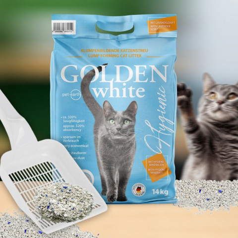 GOLDEN White Hygienic - bentonitové stelivo - 14kg - Fotogalerie 4