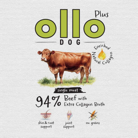 OLLO Plus Collagen Mono Beef - vlhké krmivo pro psy - 800g - Fotogalerie 2