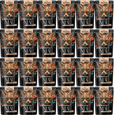 MAU Paštika a filet Sterilised Kachna s brusinkami a meduňkou - mokré krmivo pro kočky - 24x85g - Fotogalerie 1