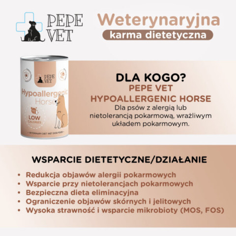 PAKA ZWIERZAKA Pepe Vet Hypoallergenic Mono Horse - vlhké krmivo pro psy - 12x400g - Fotogalerie 13