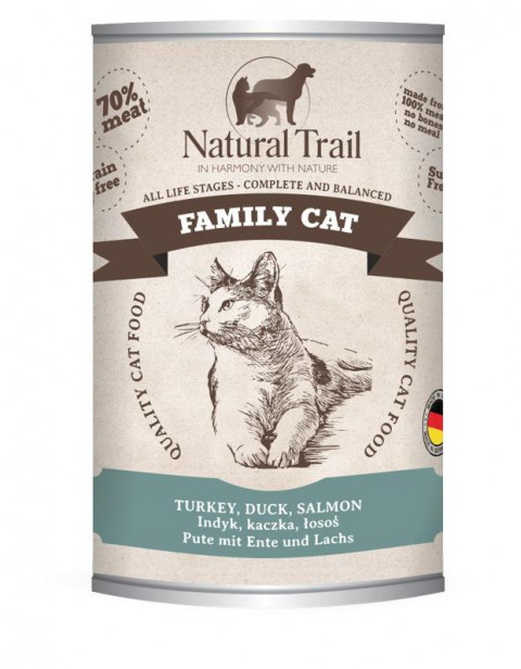 NATURAL TRAIL Family Cat Turkey, duck, salmon - mokré krmivo pro kočky - 400g - Fotogalerie 1