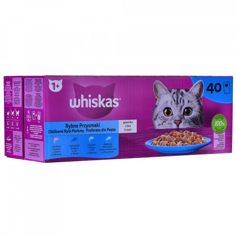 WHISKAS Fish Favourites in jelly - mokré krmivo pro kočky - 40x85 g - Fotogalerie 5