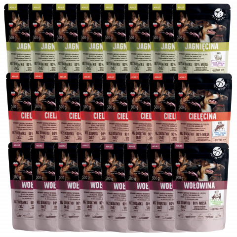 PET REPUBLIC Adult MIX chutí - mokré krmivo pro psy - 24x500 g - Fotogalerie 1