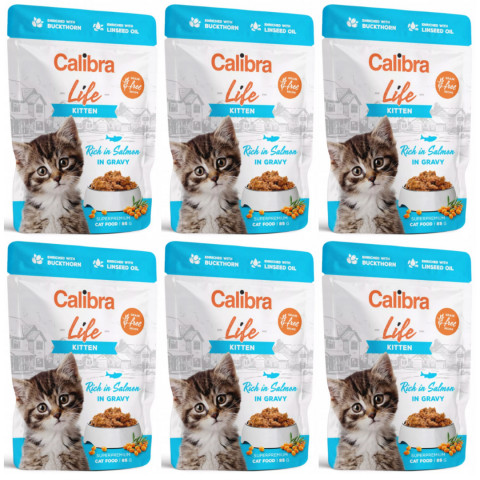 CALIBRA Cat Life pouch Kitten Salmon in gravy - mokré krmivo pro kočky - 6x85g - Fotogalerie 1