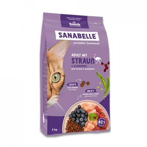 BOSCH Sanabelle Adult Ostrich & Blueberries - suché krmivo pro kočky - 2kg - Fotogalerie 1