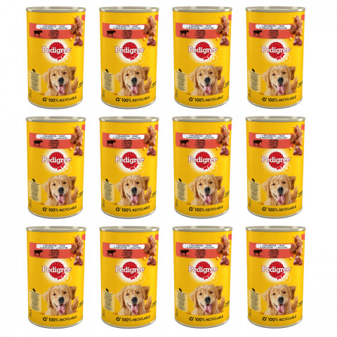PEDIGREE Adult Hovězí ve želé – mokré krmivo pro psy – 12×400 g - Fotogalerie 1