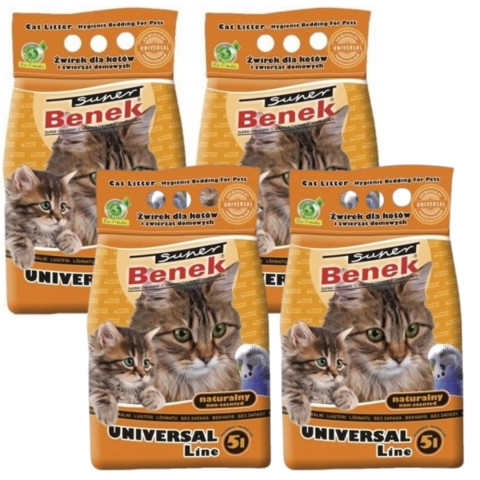 CERTECH Super Benek Univerzální Přírodní – hrudkující stelivo pro kočky – 4x5l - Fotogalerie 1