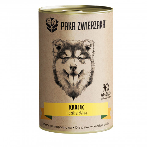 PAKA ZWIERZAKA Rabbit and boar with pumpkin - vlhké krmivo pro psy - 400g - Fotogalerie 1
