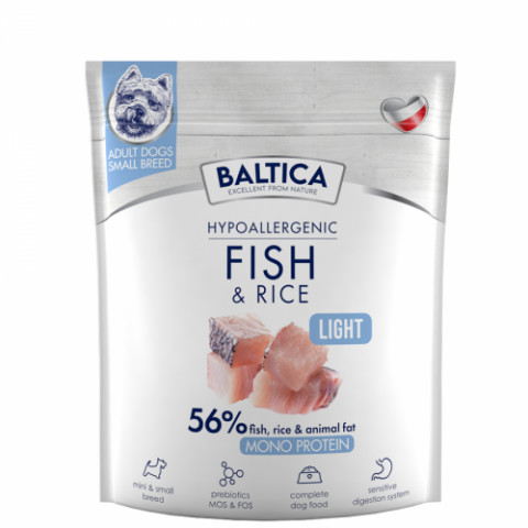 BALTICA Nutraceutic Hypoallergenic Light S Fish with rice - suché krmivo pro psy - 1kg - Fotogalerie 1