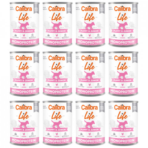 CALIBRA Dog Life Puppy&Junior Kuře & rýže - mokré krmivo pro psy - 12x400g - Fotogalerie 1