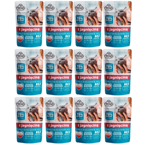 FRENDI kousky v omáčce s jehněčím masem - mokré krmivo pro kočky - 12x100g - Fotogalerie 1