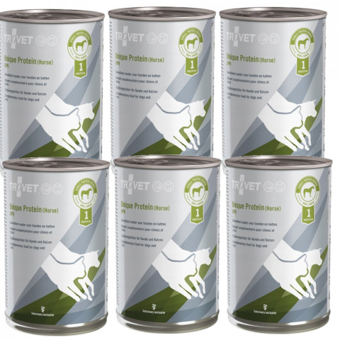 TROVET Unique Protein UPH s koňským masem – mokré krmivo pro psy a kočky – 6×400 g - Fotogalerie 1