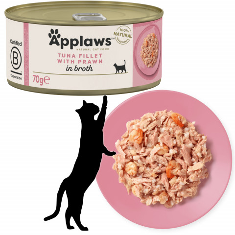APPLAWS Tuna Fillet with Prawn in Broth - mokré krmivo pro kočky - 6x70g - Fotogalerie 2
