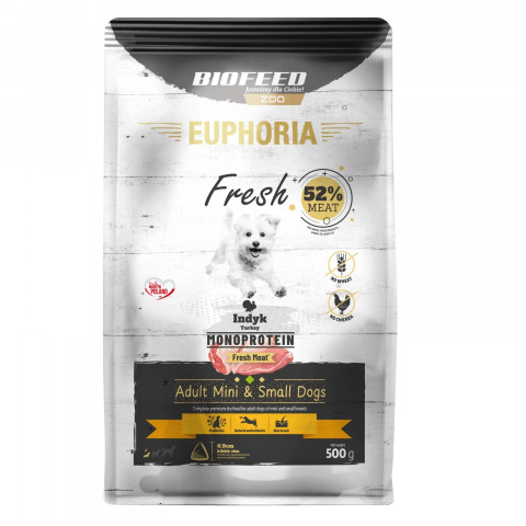 EUPHORIA Fresh Adult Monoprotein Turkey XS/S - suché krmivo pro psy - 500g - Fotogalerie 1