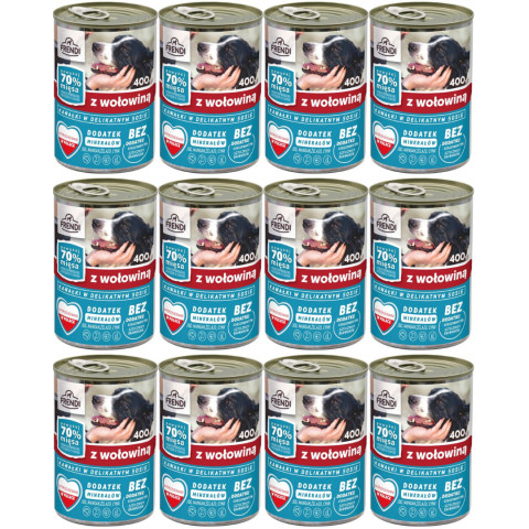 FRENDI s hovězím kousky v jemné omáčce - mokré krmivo pro psy - 12x400g - Fotogalerie 1