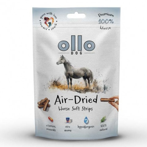 OLLO Air-Dried Horse strips - pamlsek pro psa - 80g - Fotogalerie 1