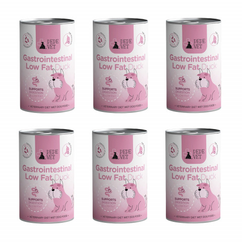 PAKA ZWIERZAKA Pepe Vet Gastrointestinal Low fat Mono Duck - vlhké krmivo pro psy - 6x400g - Fotogalerie 1