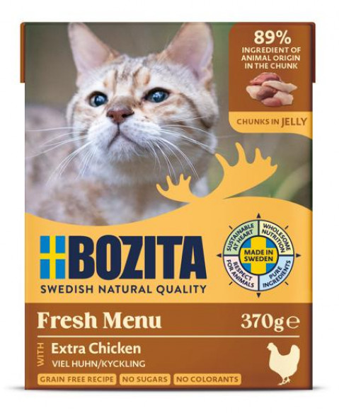 BOZITA Fresh Menu Chicken in jelly - mokré krmivo pro kočky - 370g - Fotogalerie 1