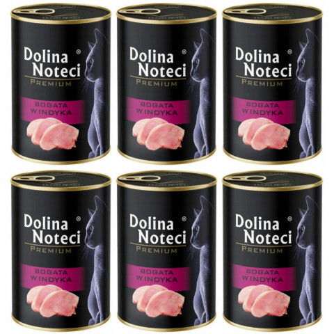 DOLINA NOTECI Premium Bohatá na krůtu – mokré krmivo pro kočky – 6×400 g - Fotogalerie 1
