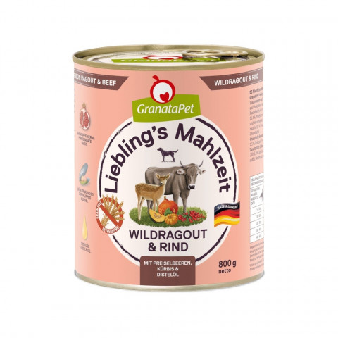 GRANATAPET Liebling's Mahlzeit MIX 10 PŘÍCHUTÍ - mokré krmivo pro psy - 12x800g - Fotogalerie 3