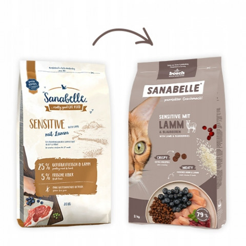 BOSCH Sanabelle Life Sensitive with lamb & blueberries - suché krmivo pro kočky - 8kg - Fotogalerie 2