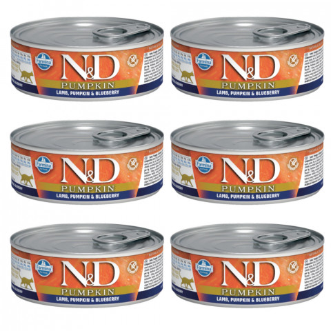 FARMINA N&D Pumpkin Lamb, Pumpkin & Blueberry – mokré krmivo pro kočky – 6x70 g - Fotogalerie 1