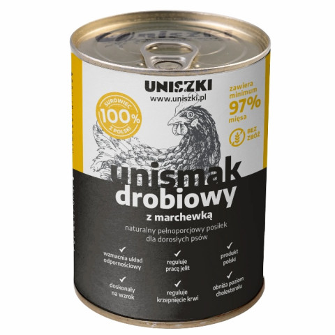 UNISZKI UNIsmak Mono Poultry - vlhké krmivo pro psy - 400g - Fotogalerie 1