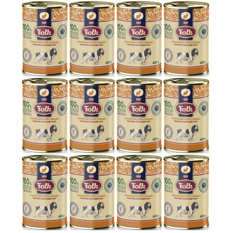 FOLK Staropolská hostina z králíka – mokré krmivo pro psy – 12x400g - Fotogalerie 1
