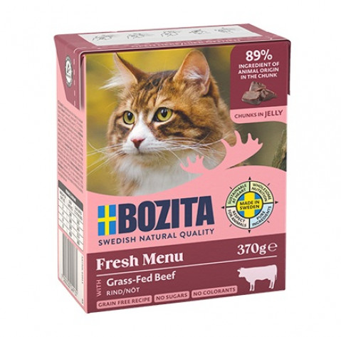 BOZITA Fresh Menu Beef Chunks in jelly - mokré krmivo pro kočky - 370g - Fotogalerie 1