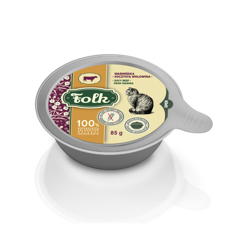 FOLK Juicy beef from Warmia - mokré krmivo pro kočky - 85g - Fotogalerie 1