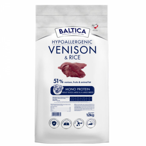 BALTICA Nutraceutic Hypoallergenic Large and X-Large breeds Venison with rice - suché krmivo pro psy - 12kg - Fotogalerie 1