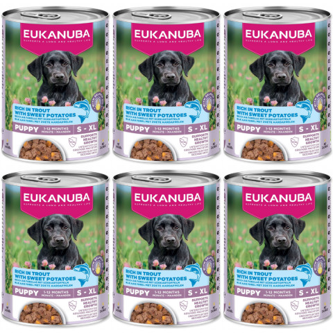 EUKANUBA Life Care Puppy Bohatá na pstruha a sladké brambory - vlhké krmivo pro psy - 6x400g - Fotogalerie 1