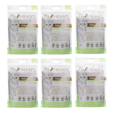 DIAMENTIQ Tofu Matcha Ultra clumping - rostlinné stelivo - 6x2,5kg - Fotogalerie 1