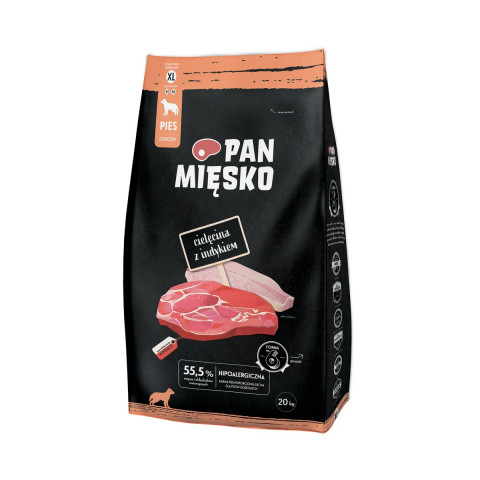 PAN MIĘSKO Telecí s krůtou XL – suché krmivo pro psa - 20kg - Fotogalerie 1