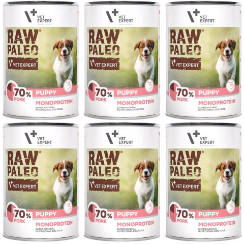 VETEXPERT Raw Paleo Puppy Monoprotein Vepřové - vlhké krmivo pro štěňata - 6x400g - Fotogalerie 1